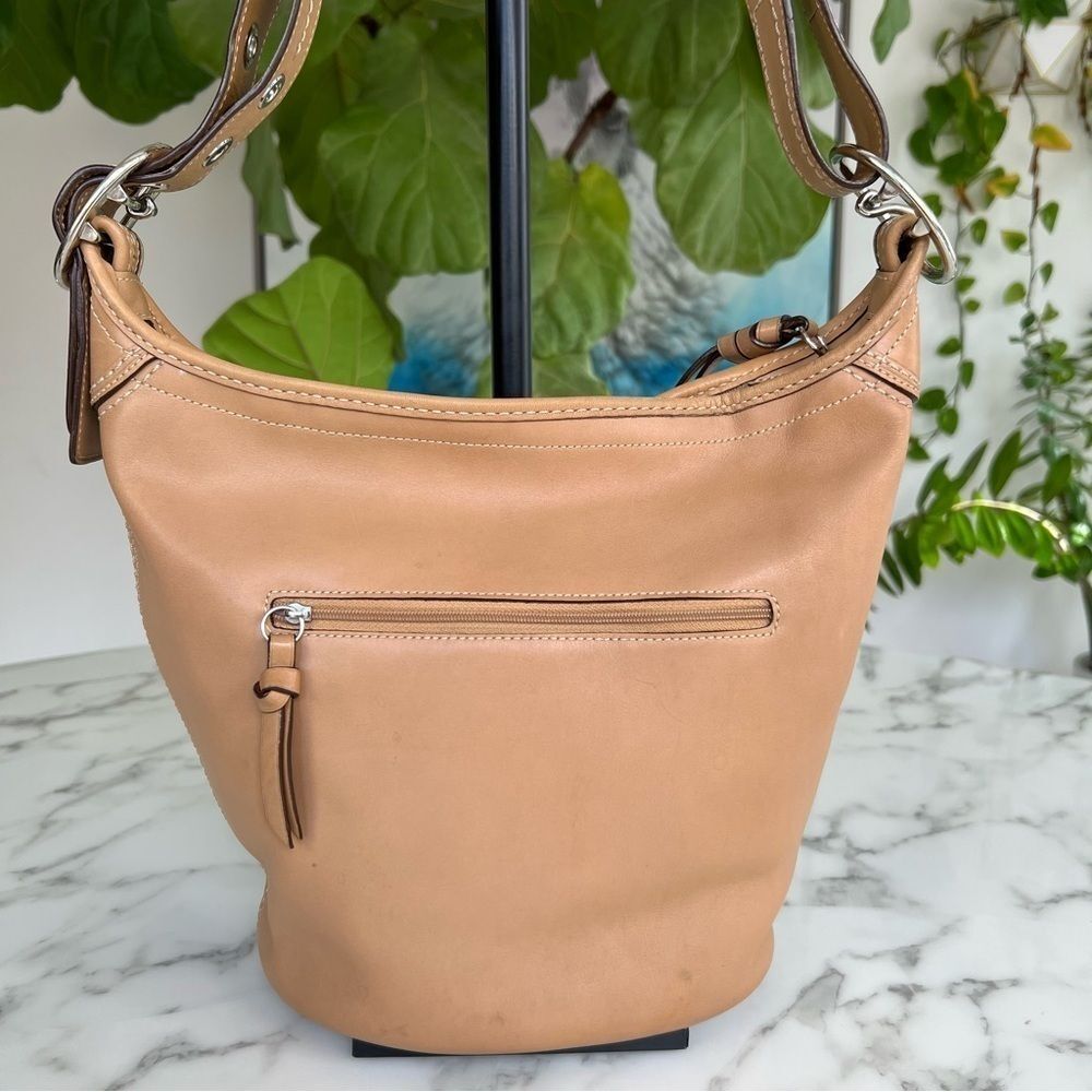 COACH Vintage Y2K Bleecker Duffle Crossbody Shoudler Bag Camel Leather F13353 - Picture 3 of 16